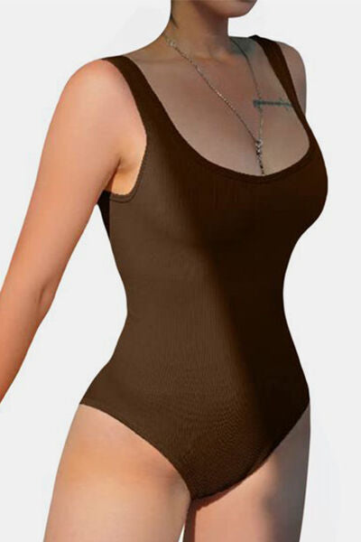 Wide Strap Square Neck Active Bodysuit